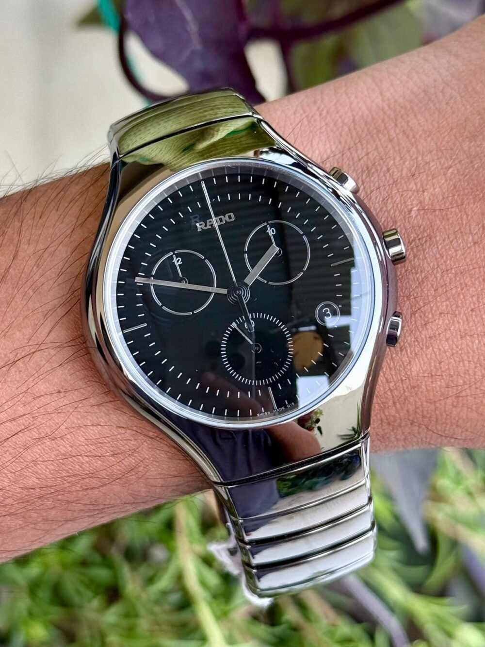 RADO True Chronograph R27896152 Black Dial Platinum-Tone Ceramic 40mm Quartz Swiss Mens – photo 2