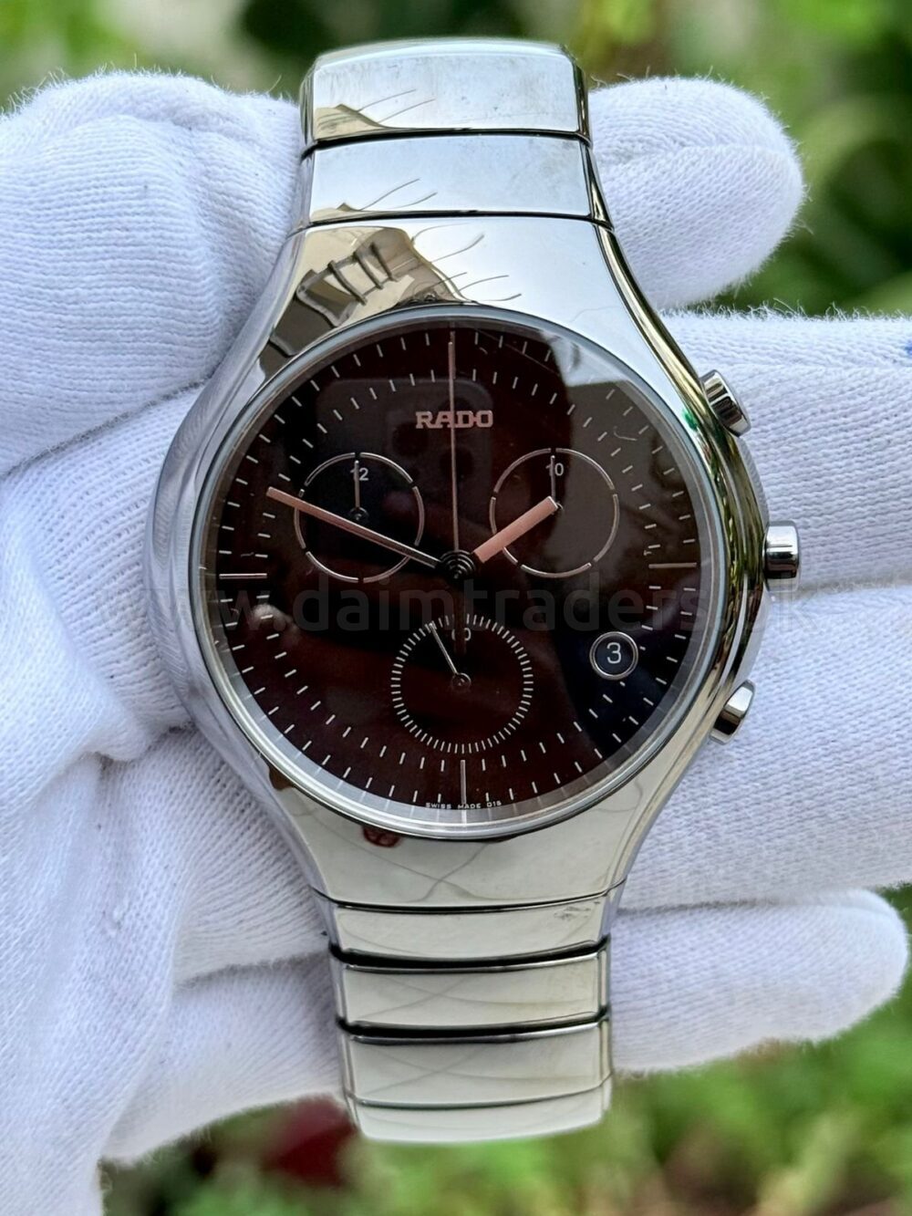 RADO True Chronograph R27896152 Black Dial Platinum-Tone Ceramic 40mm Quartz Swiss Mens