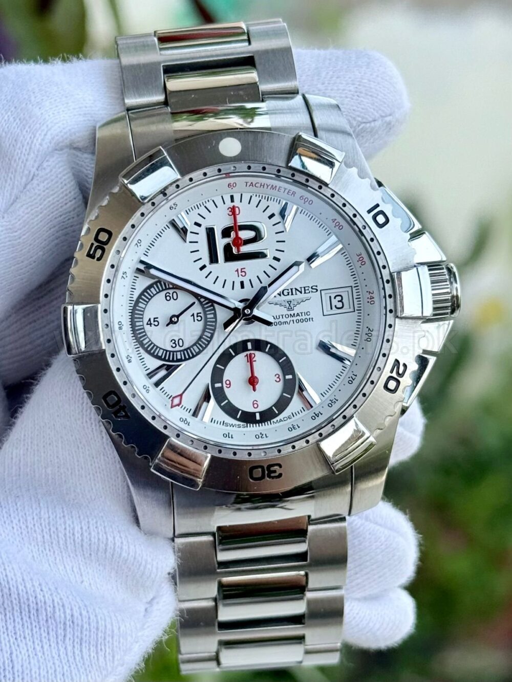 LONGINES HydroConquest Chronograph L3.651.4.16.6 White Dial 41mm Automatic Swiss Mens