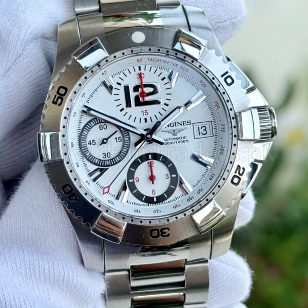LONGINES HydroConquest Chronograph L3.651.4.16.6 White Dial 41mm Automatic Swiss Mens