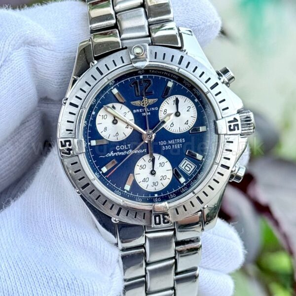 BREITLING Colt Chronograph Ocean A53050 Blue Dial 38mm Quartz Swiss Mens