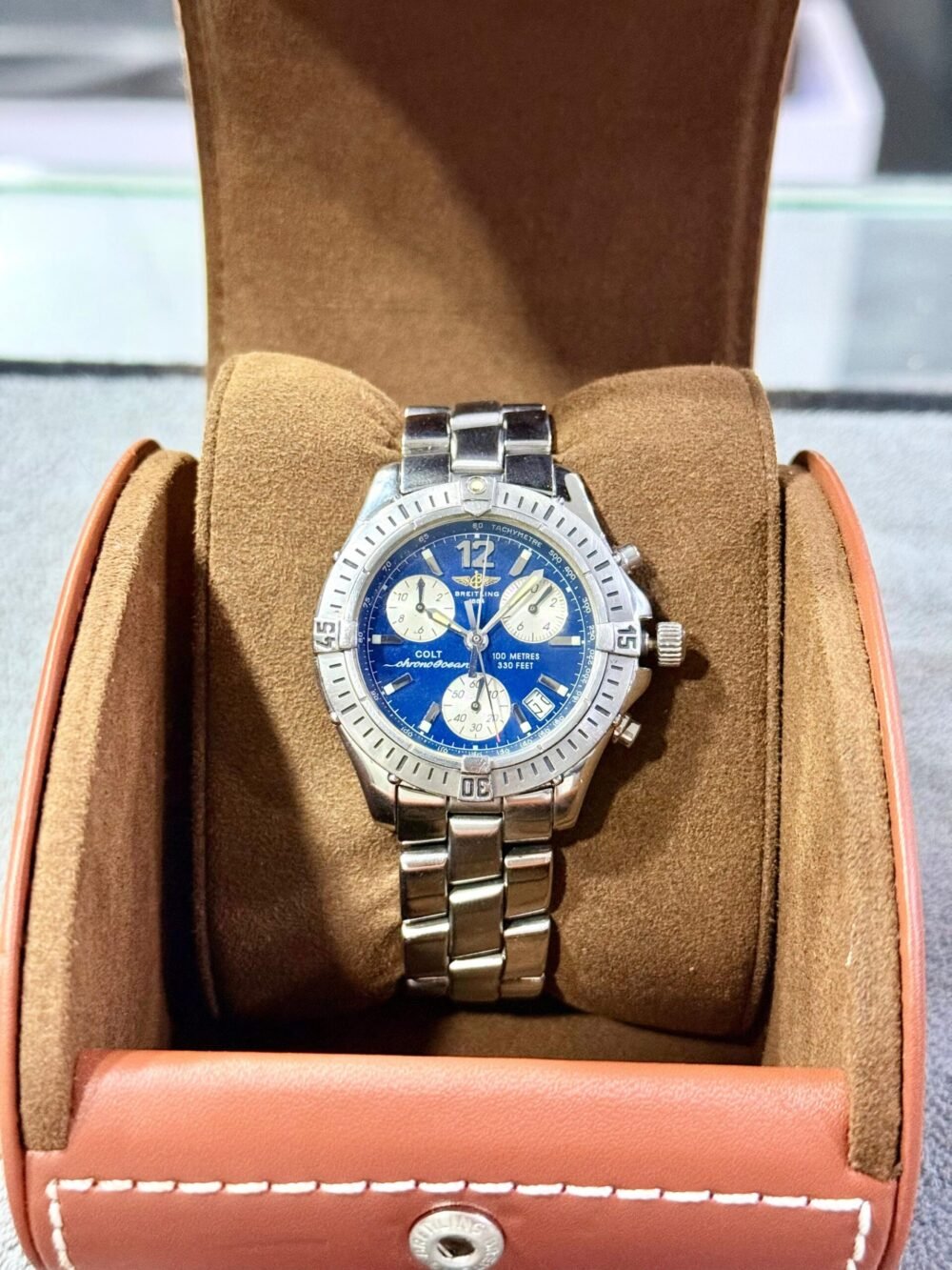 BREITLING Colt Chronograph Ocean A53050 Blue Dial 38mm Quartz Swiss Mens – photo 4