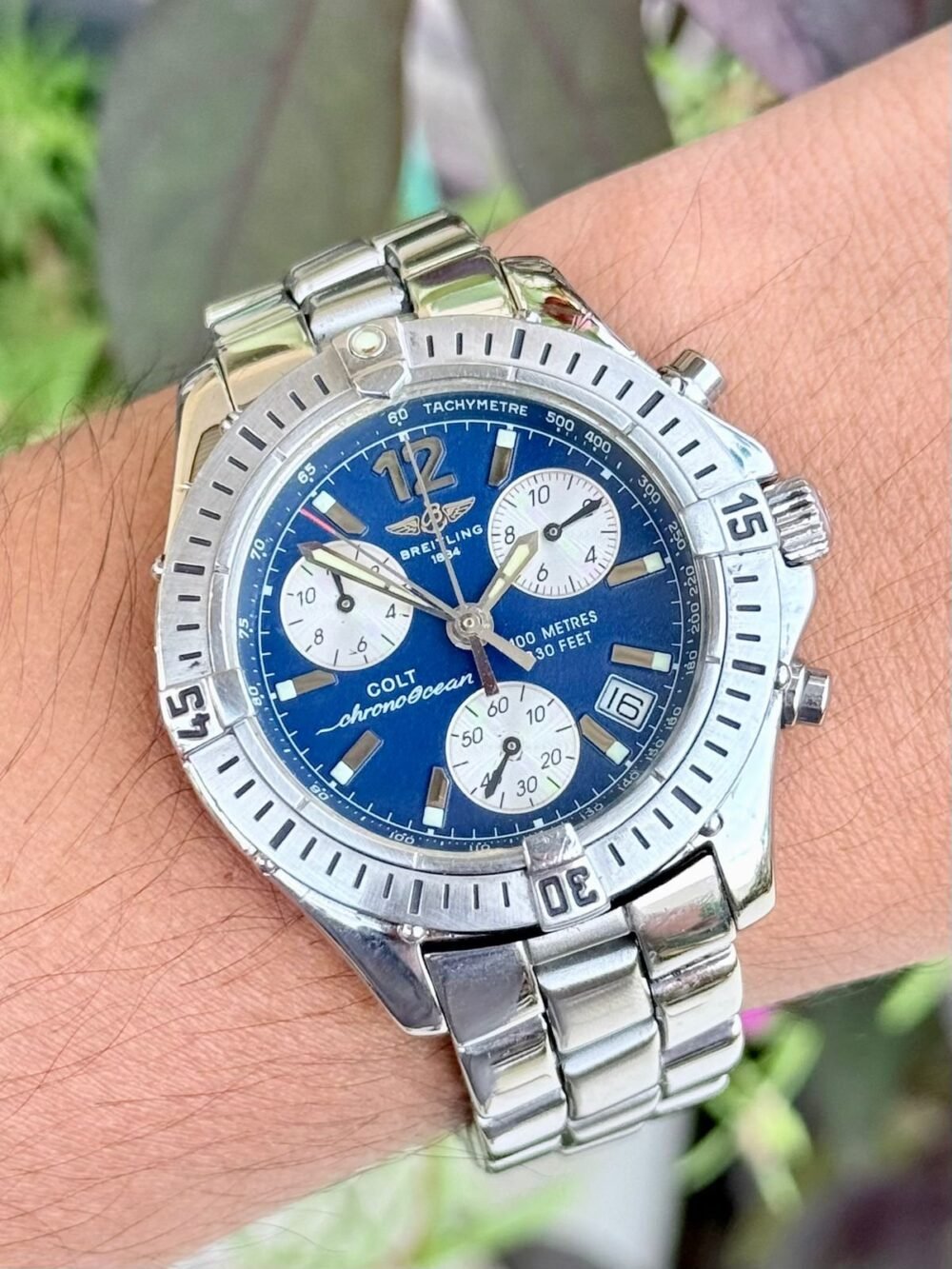 BREITLING Colt Chronograph Ocean A53050 Blue Dial 38mm Quartz Swiss Mens – photo 2