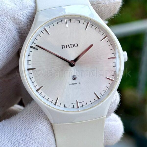 RADO True Thinline Automatic R27970109 White Dial White Ceramic Swiss Mens