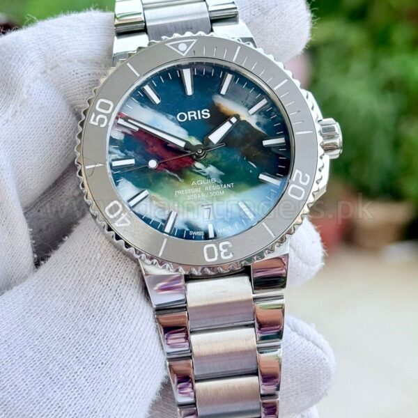 ORIS Aquis Date Upcycle 01 733 7766 4150 Multicolour Dial 41.5mm Automatic Swiss Mens