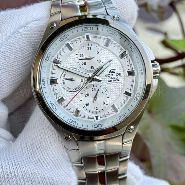 CASIO Edifice ED337 White Dial Multifunction 40mm Quartz Japan Mens
