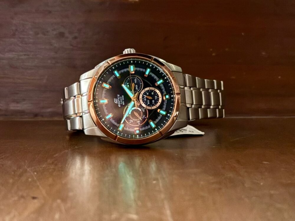 CASIO Edifice EF-327D Blue Dial Rose Gold Bezel Multifunction 40mm Quartz Japan Mens – photo 4