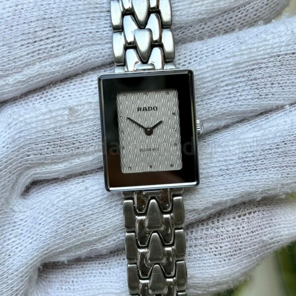 RADO Florence 153.3711.4 Silver Pattern Dial Steel Tank Quartz Swiss Ladies
