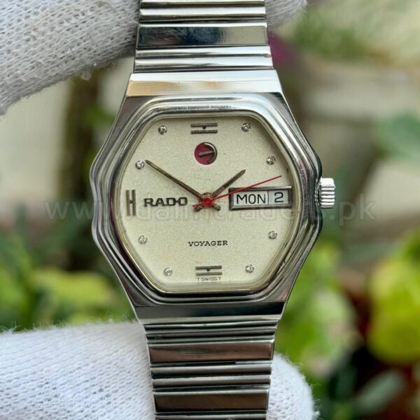 Rado Voyager 636.3269.4 Cream Dial Day-Date Steel 34mm Automatic Swiss Mens
