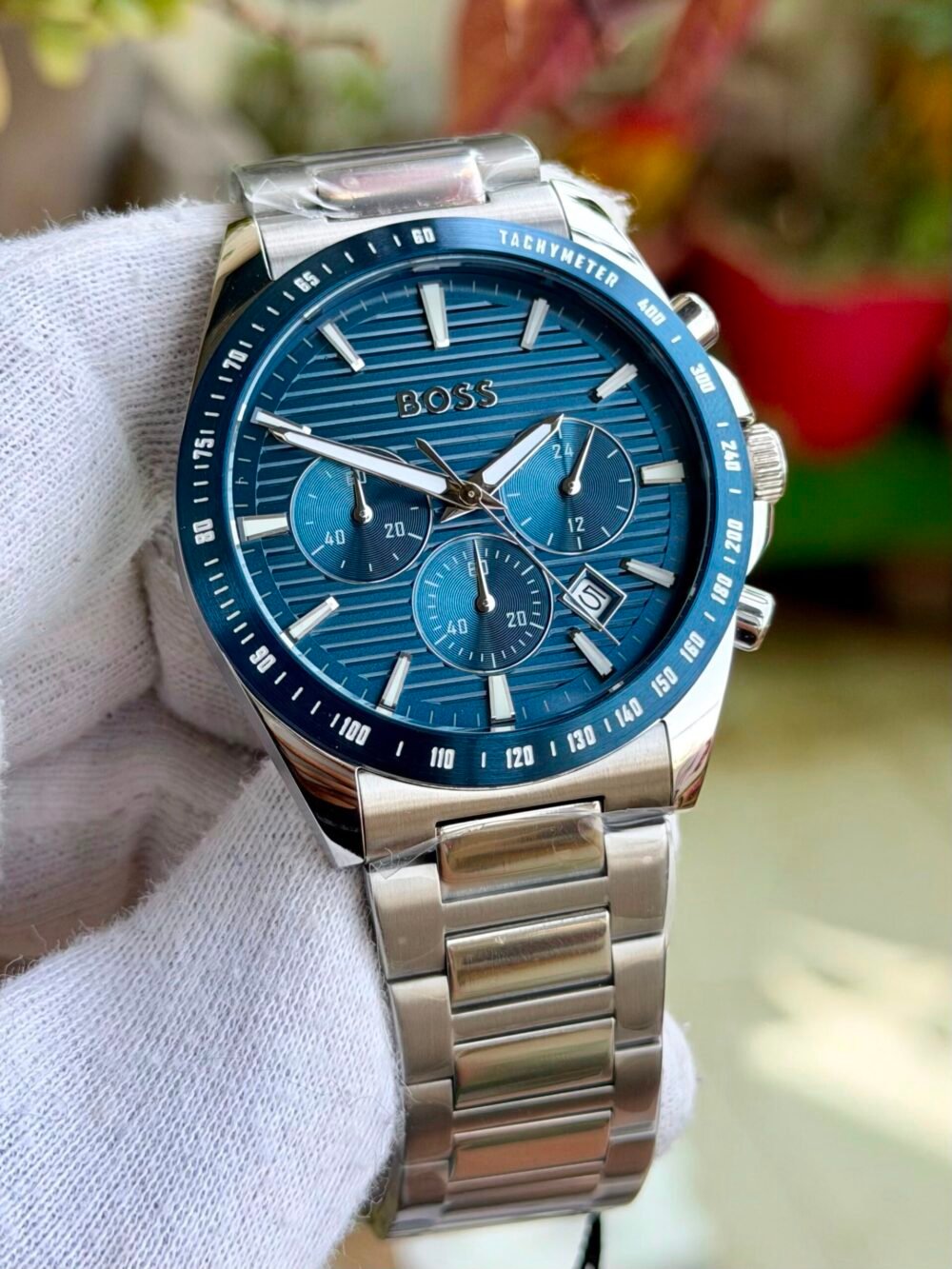 Hugo Boss Strike Chronograph 1514240 Blue Dial Steel 41mm Quartz Mens