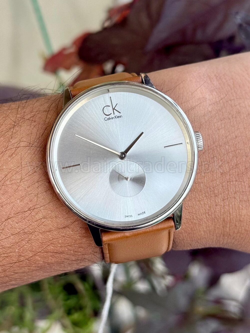 Calvin Klein K2Y211 Silver Dial Small Seconds Brown Leather 41mm Quartz Swiss Mens – photo 2