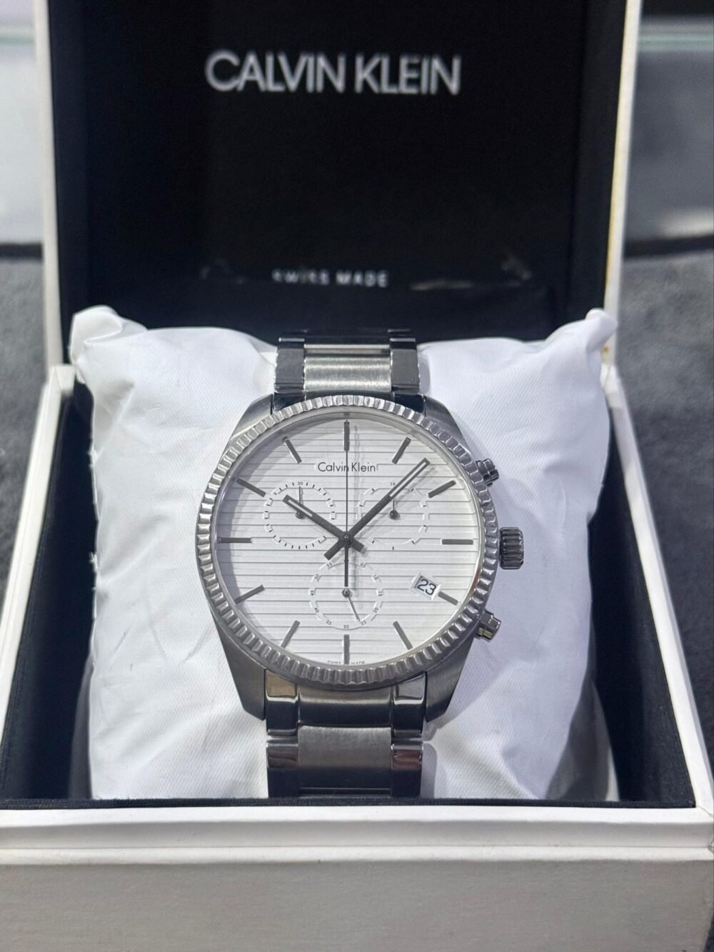 Calvin Klein K5R371 Silver Dial Chronograph 41mm Quartz Swiss Mens – photo 4