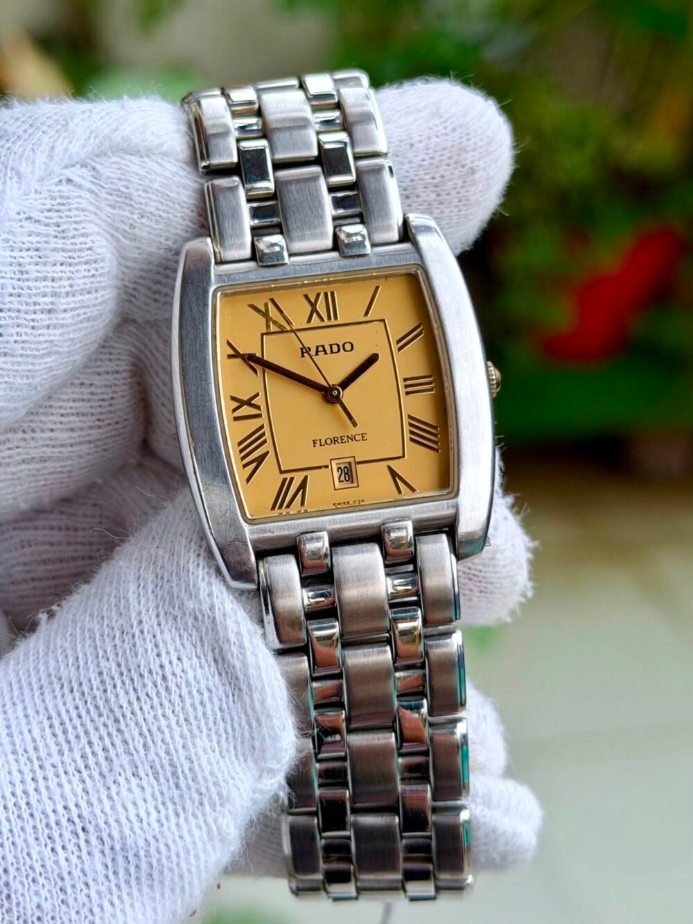 RADO Florence 152.3724.4 Gold Roman Dial Steel 32x36mm Quartz Swiss Mens