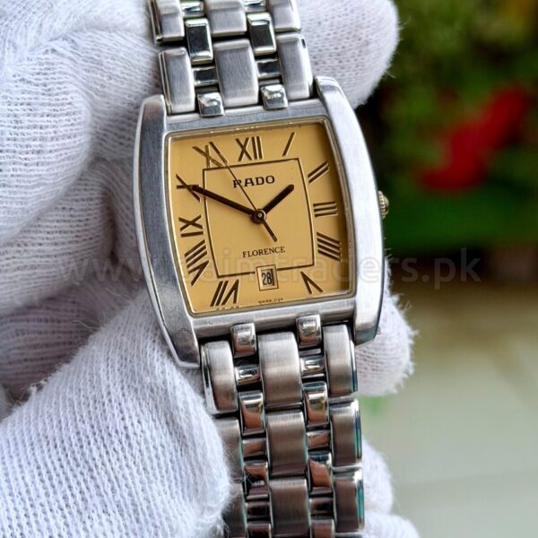 RADO Florence 152.3724.4 Gold Roman Dial Steel 32x36mm Quartz Swiss Mens