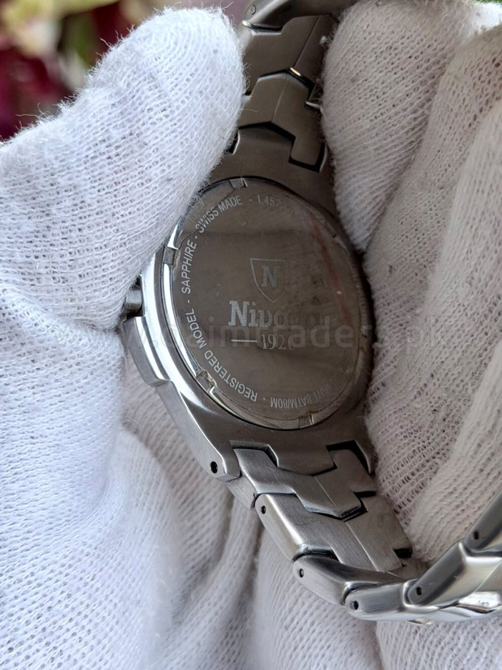 NIVADA Sapphire 1.457.40 White Dial Steel 38mm Quartz Swiss Mens – photo 3