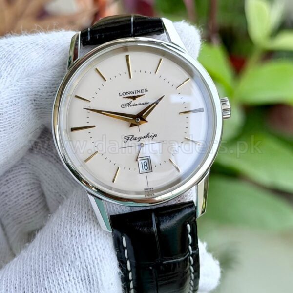 LONGINES Heritage Flagship L4.795.4.78.2 Silver Dial 38.5mm 18k Gold Medallion Automatic Swiss Mens