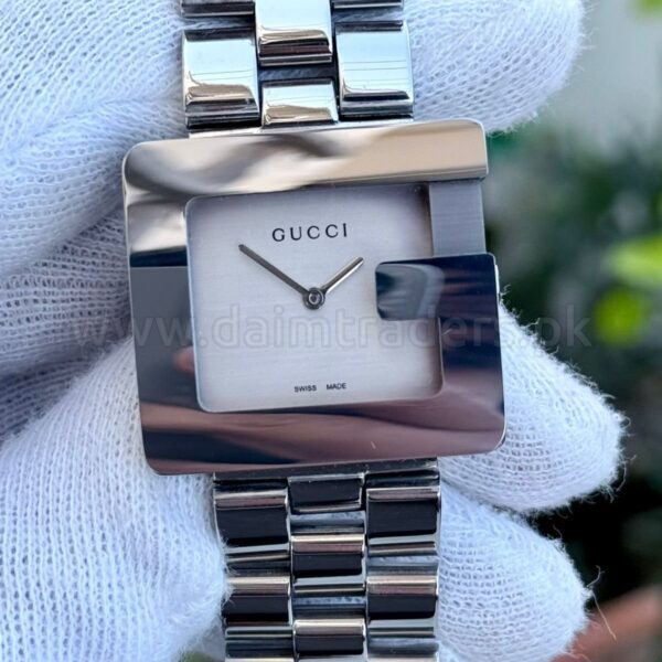 GUCCI G Ceramic 3600L Silver Dial Steel 38mm Quartz Swiss Mens