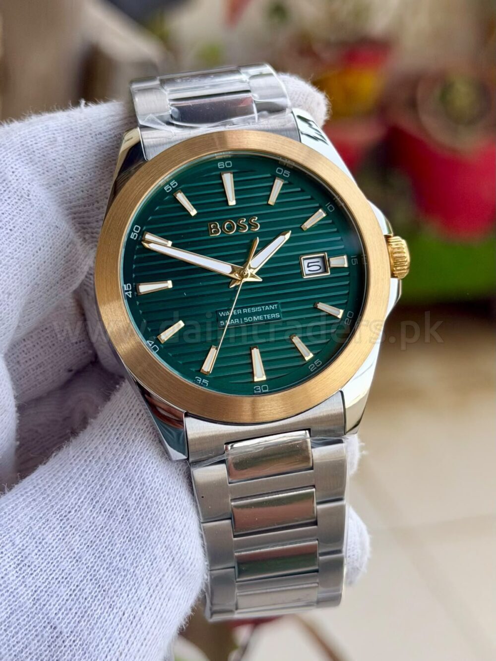 Hugo Boss Strike 1514173 Green Dial Two-Tone 41mm Quartz Mens