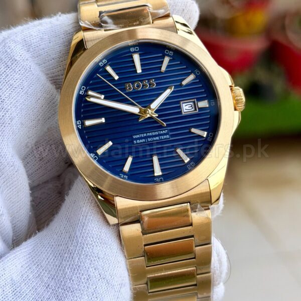 Hugo Boss Strike 1514172 Blue Dial Gold-Tone 41mm Quartz Mens