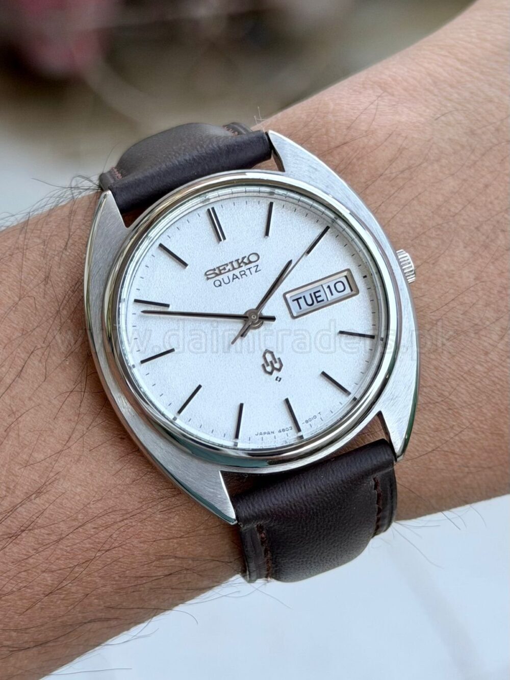 SEIKO Quartz 4803-8010 Snowflake White Dial Day-Date 38mm Vintage Japan Mens – photo 2