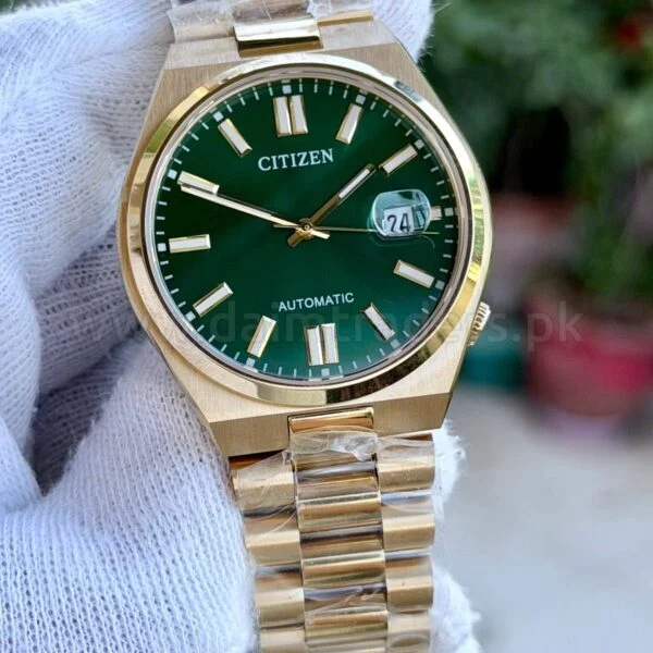 CITIZEN Tsuyosa NJ0151-51X Green Dial Yellow Gold-Tone Automatic Japan Mens