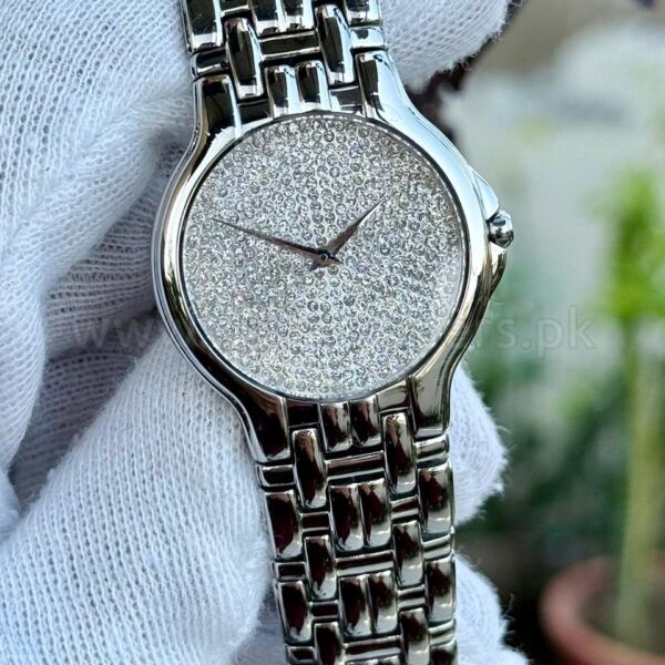 Raymond Weil Fidelio 9162 Silver Crystal Pave Dial 36mm Quartz Swiss Mens