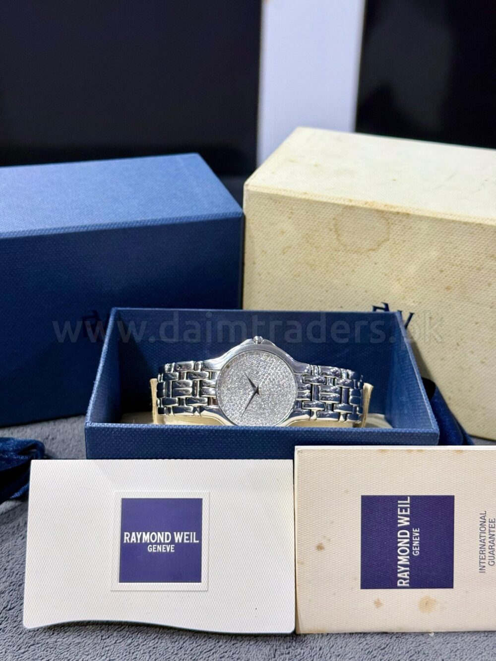 Raymond Weil Fidelio 9162 Silver Crystal Pave Dial 36mm Quartz Swiss Mens – photo 4
