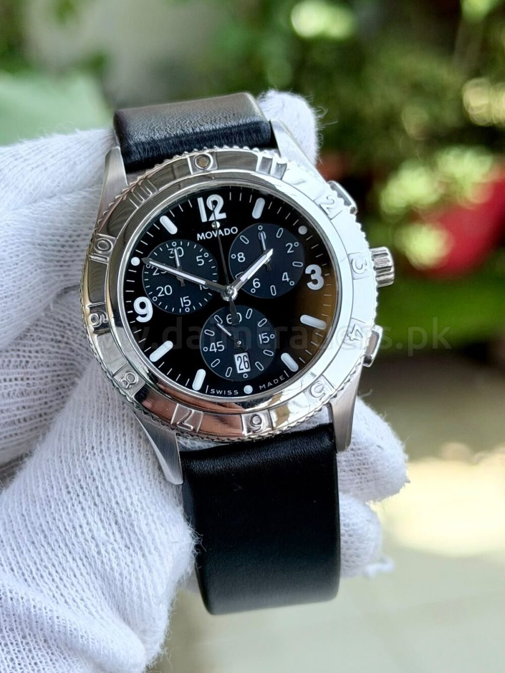 MOVADO Gentry Chronograph 0605065 Black Dial 39mm Quartz Swiss Mens