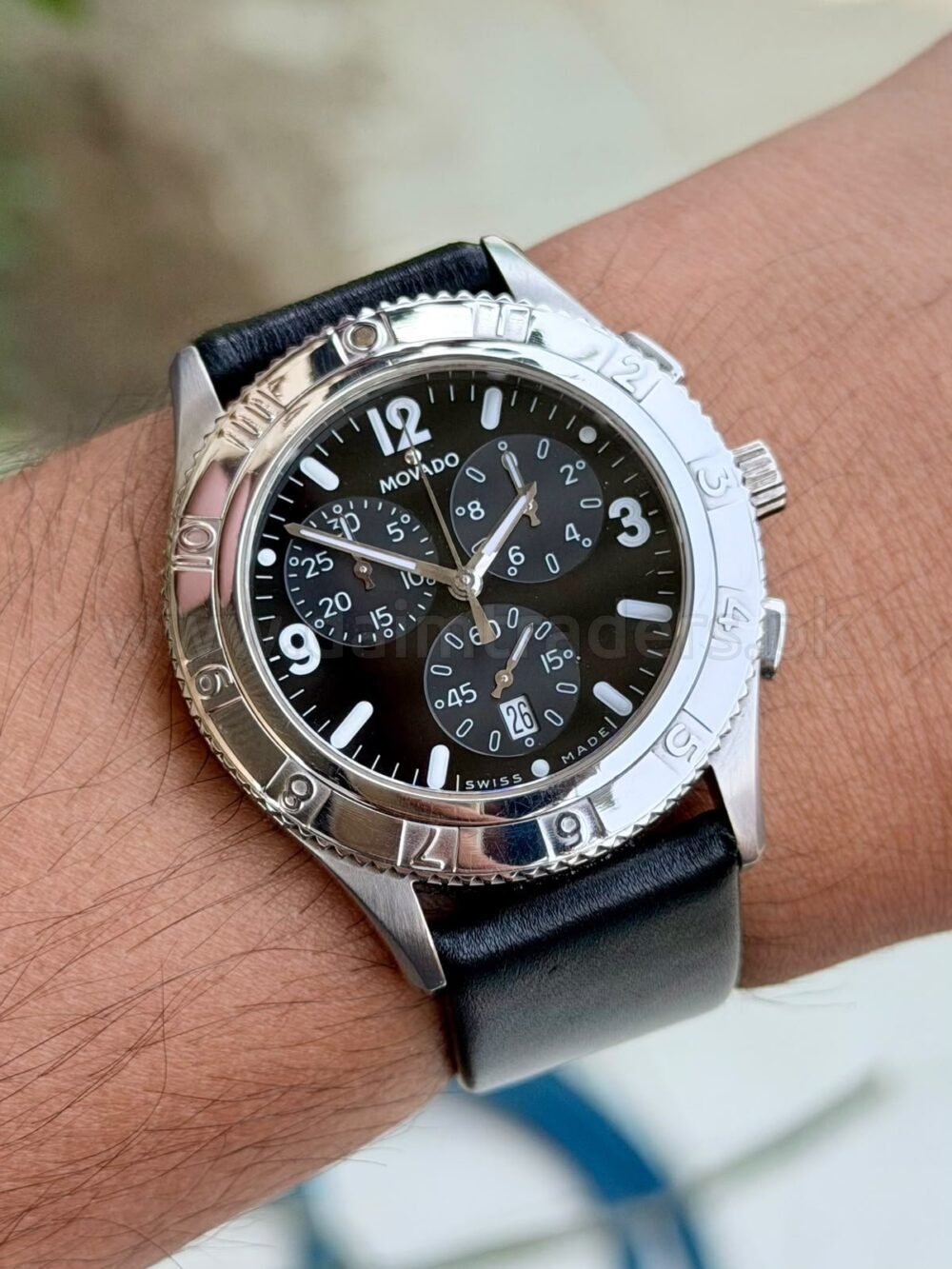 MOVADO Gentry Chronograph 0605065 Black Dial 39mm Quartz Swiss Mens – photo 2