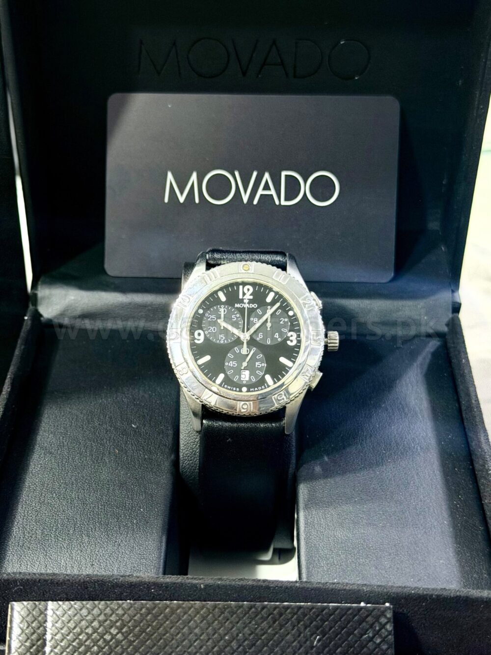 MOVADO Gentry Chronograph 0605065 Black Dial 39mm Quartz Swiss Mens – photo 4