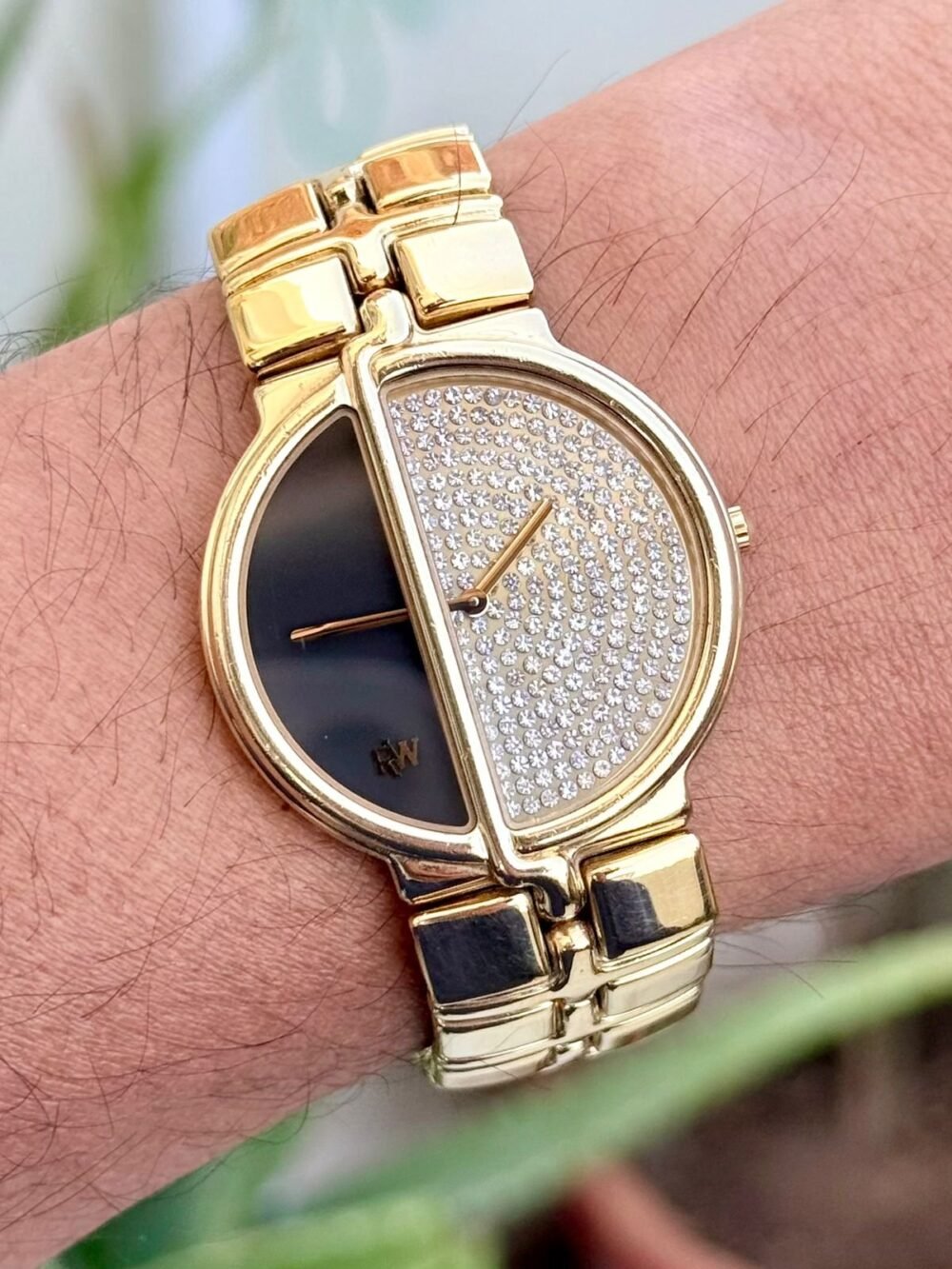 Raymond Weil Fidelio 3725 Black & Crystal Pave Dial Gold Plated 36mm Quartz Swiss Mens – photo 2