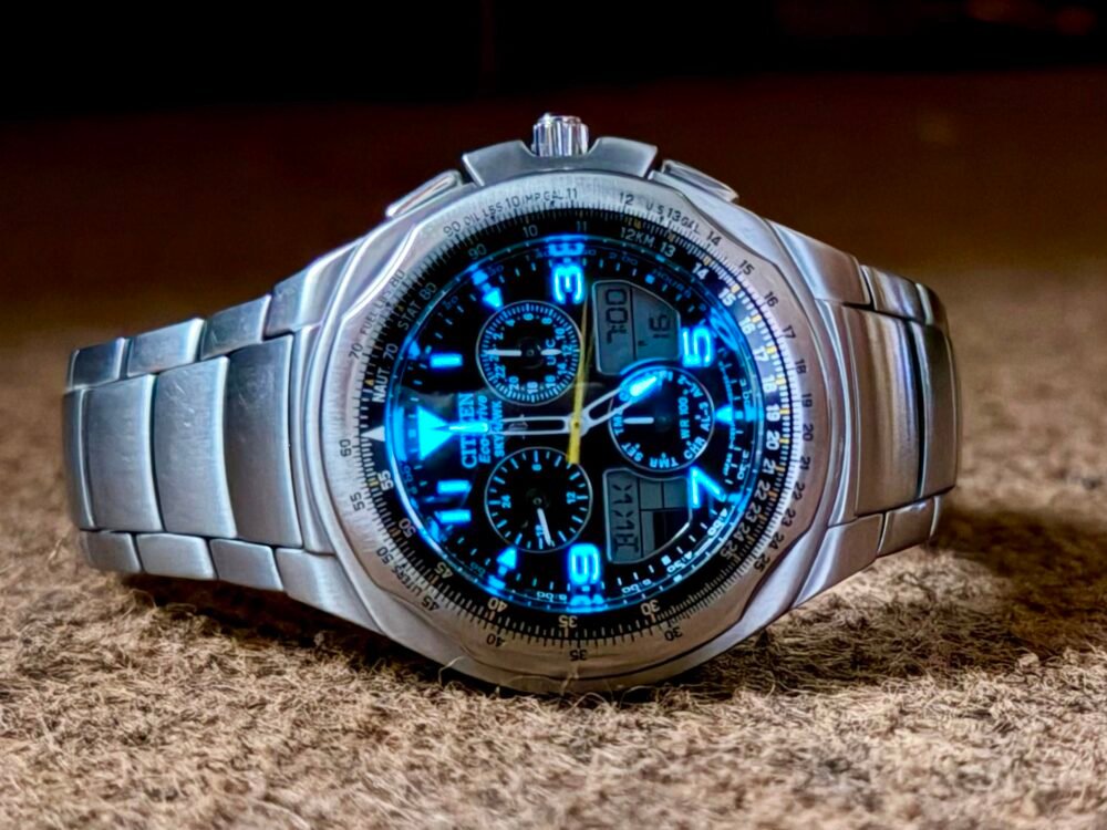 CITIZEN Promaster Skyhawk JR3000 Black Dial Titanium Ana-Digi 42mm Quartz Japan Mens – photo 4