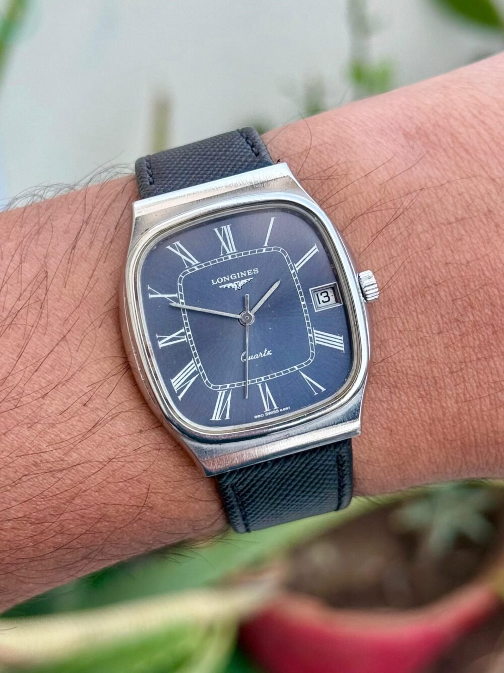 LONGINES Presence 4174729 Blue Roman Dial 36mm Vintage Quartz Swiss Mens – photo 2