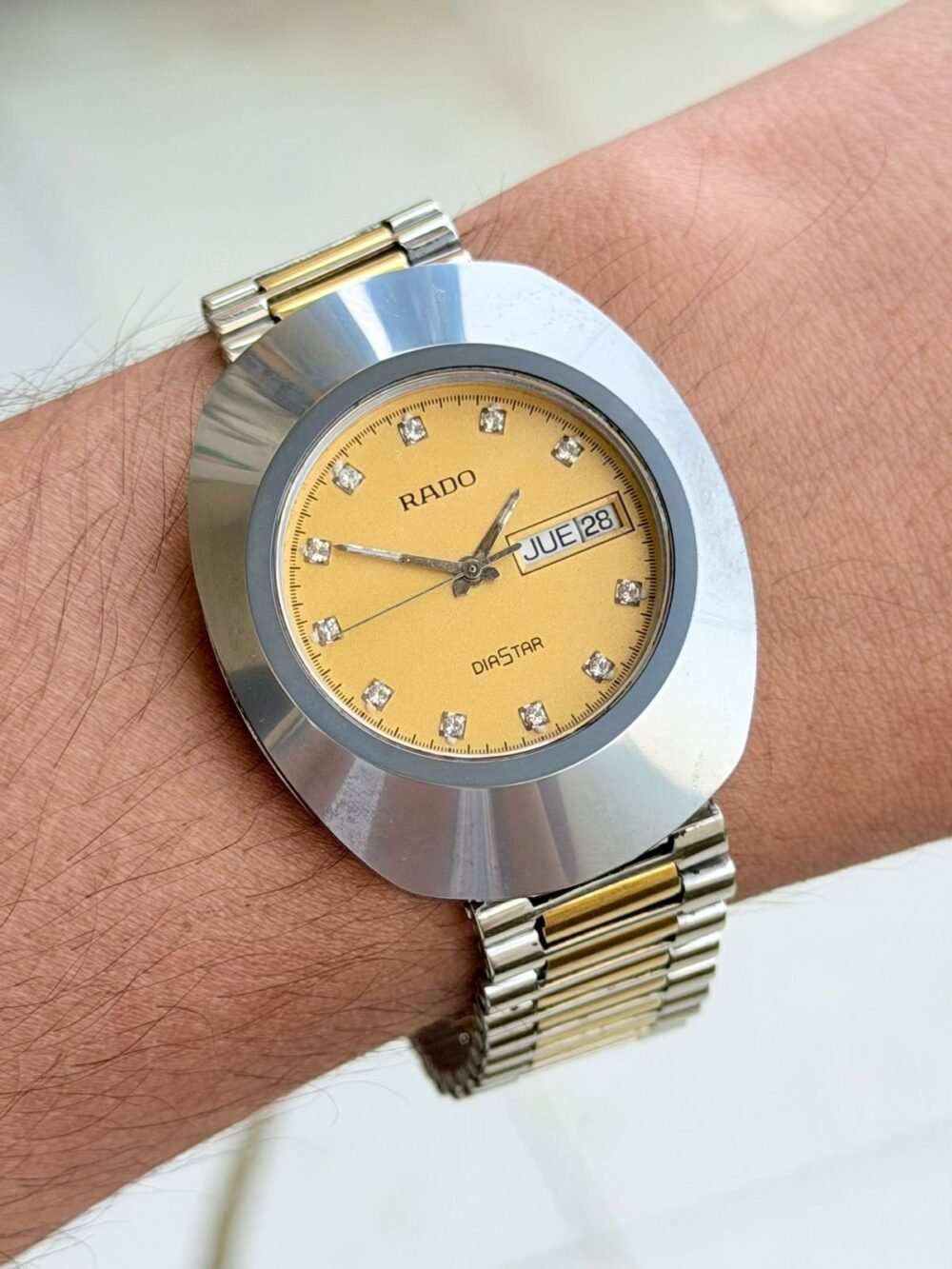 RADO DiaStar 114.0391 R12391633 Gold Diamond Dial Day-Date Two-Tone Quartz Swiss Mens – photo 2