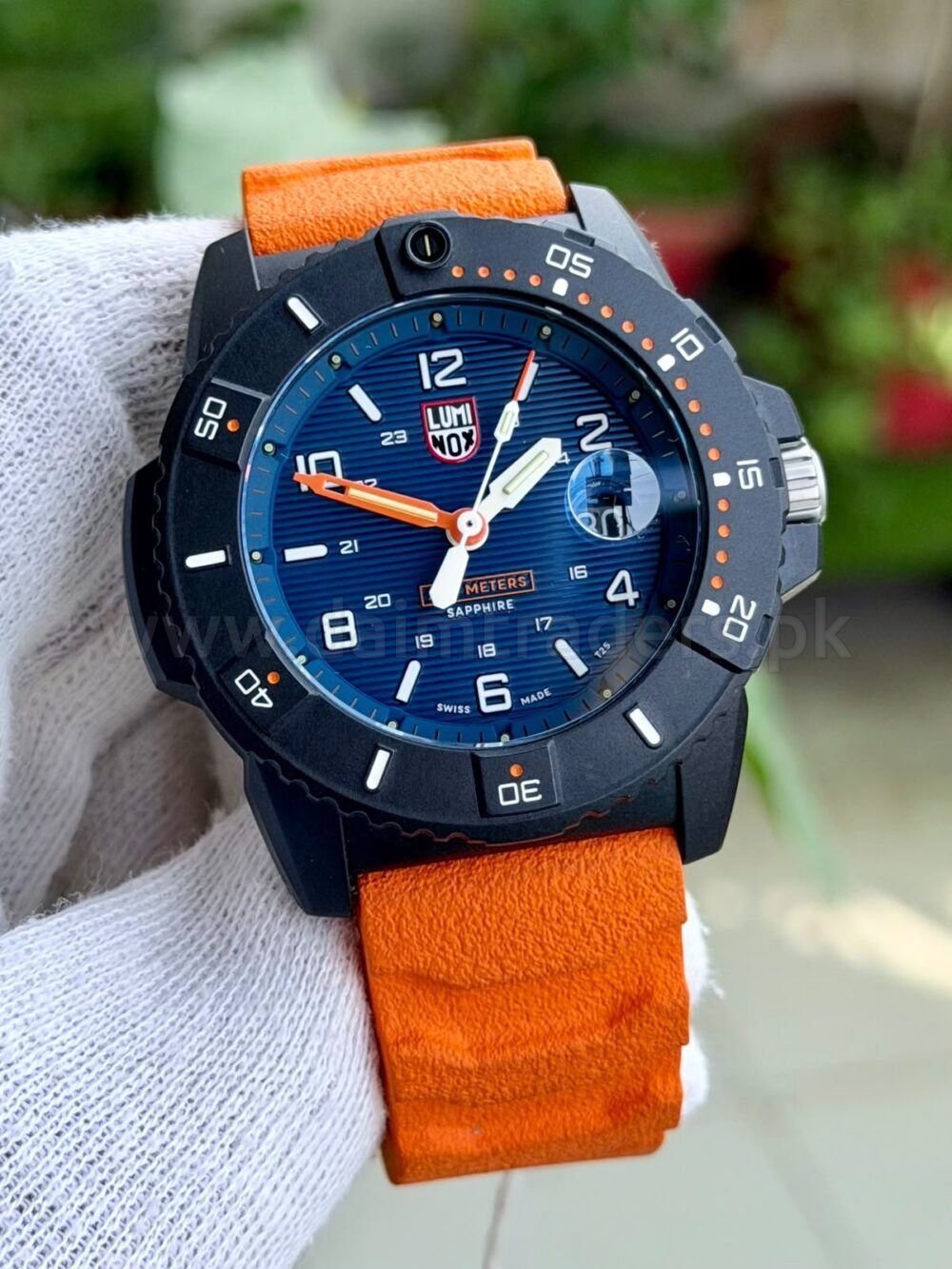 LUMINOX Navy SEAL XS.3603 Blue Dial Orange Strap 44mm Carbonox Quartz Swiss Mens