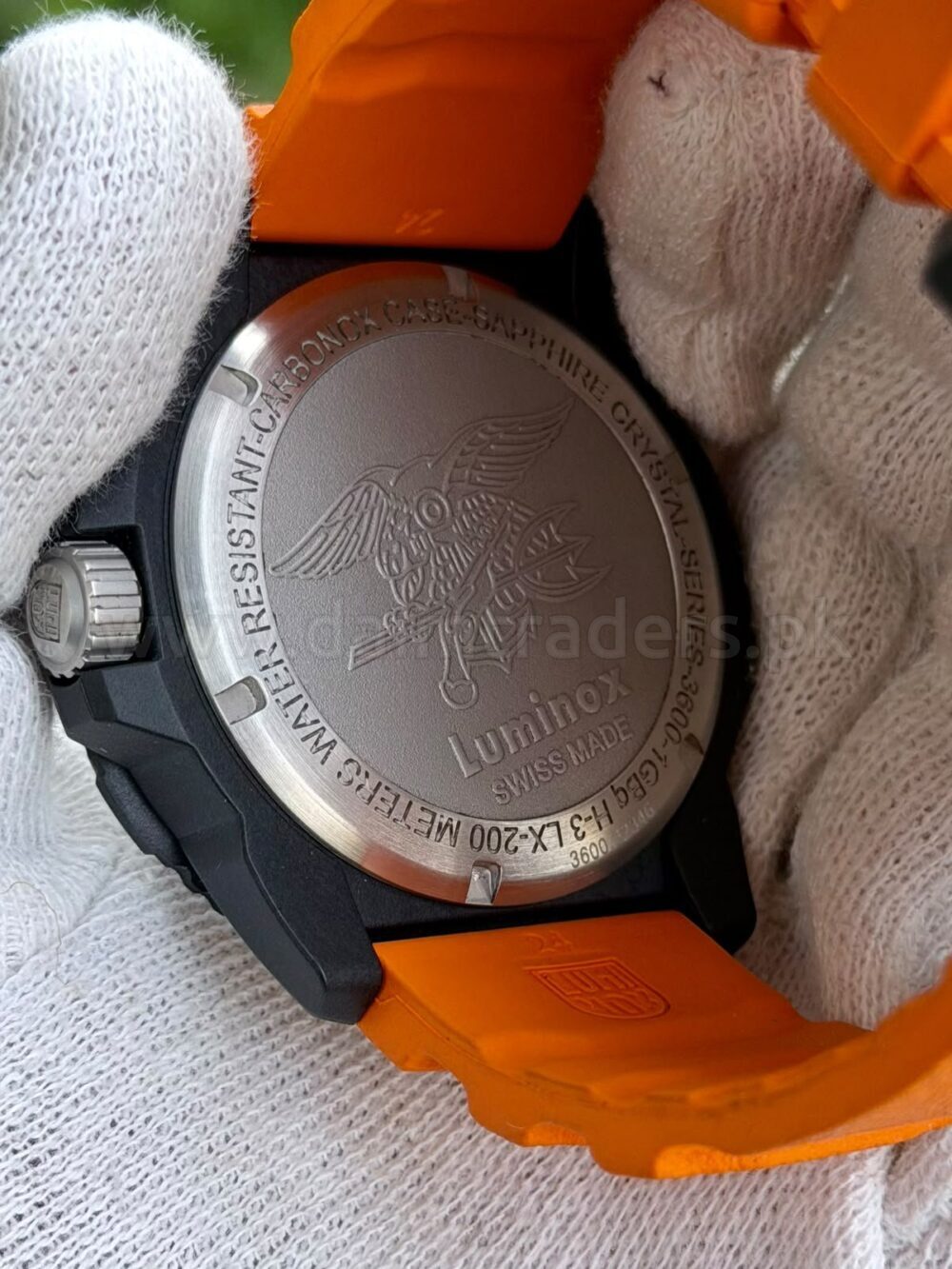 LUMINOX Navy SEAL XS.3603 Blue Dial Orange Strap 44mm Carbonox Quartz Swiss Mens – photo 3