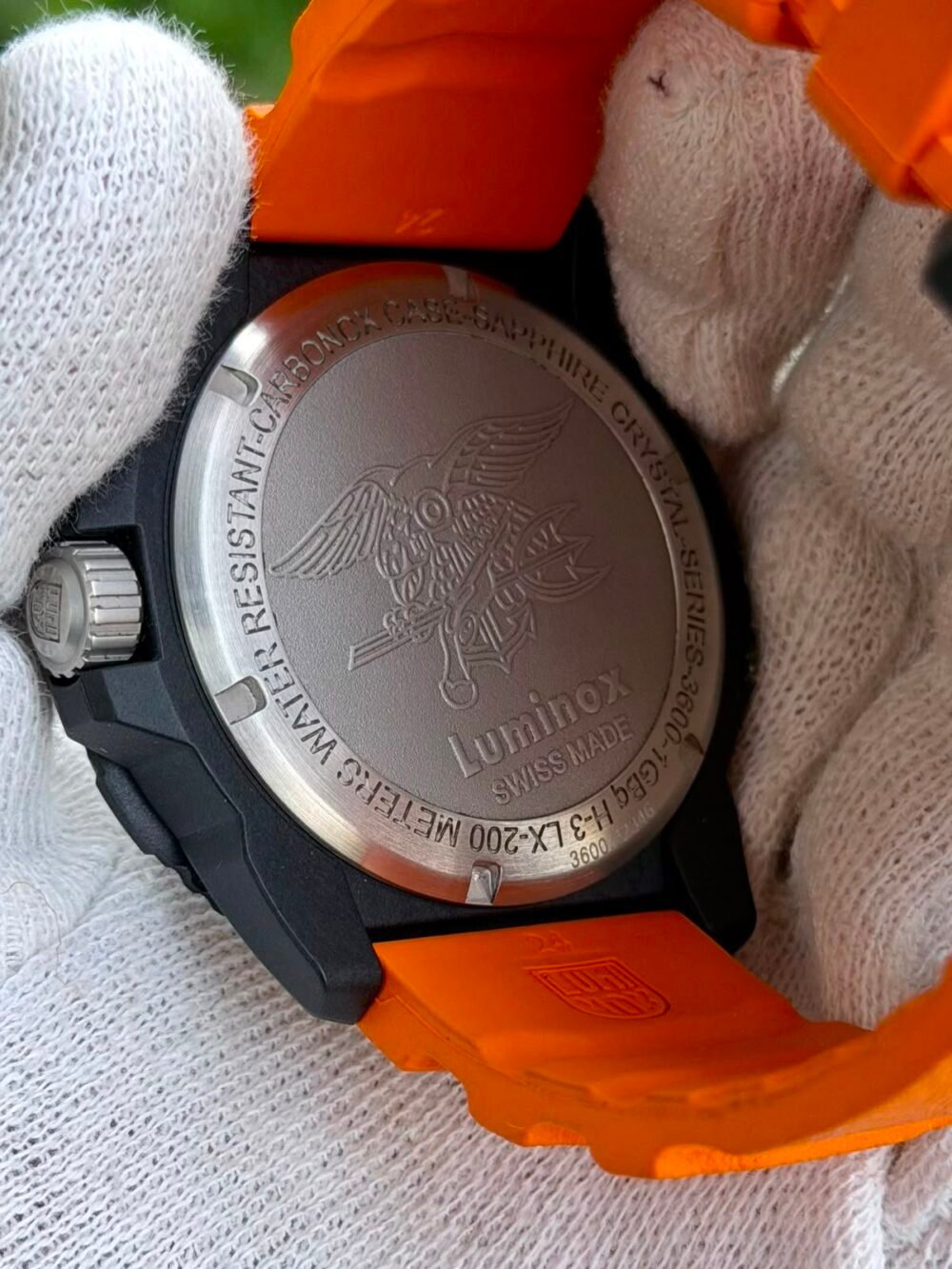 LUMINOX Navy SEAL XS.3603 Blue Dial Orange Strap 44mm Carbonox Quartz Swiss Mens – photo 3