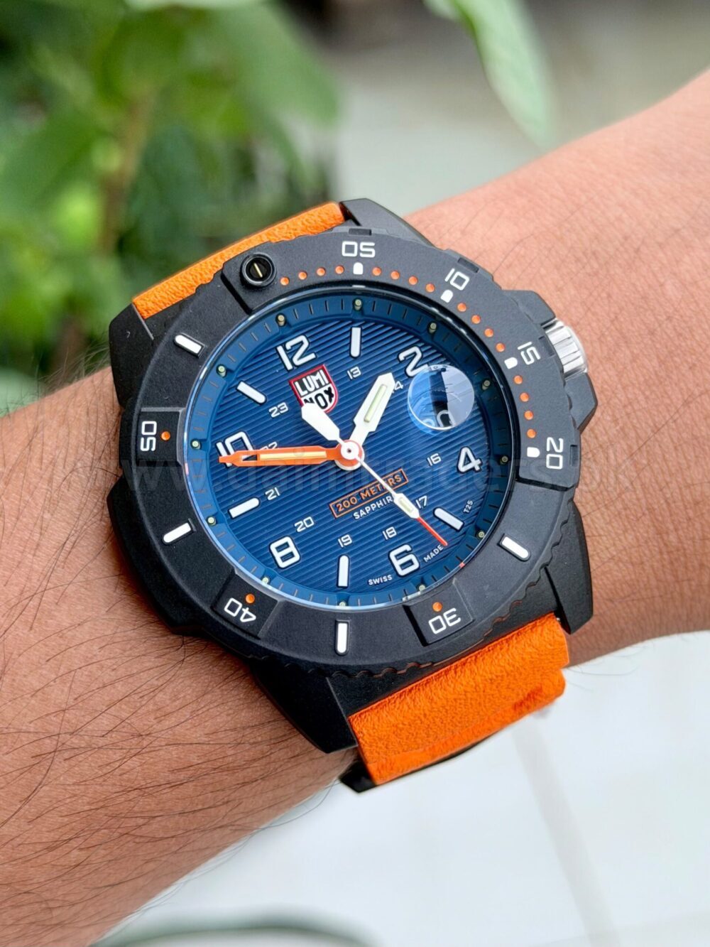 LUMINOX Navy SEAL XS.3603 Blue Dial Orange Strap 44mm Carbonox Quartz Swiss Mens – photo 2