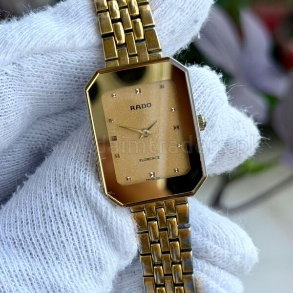 RADO Florence 153.9558 Gold Dial Gold-Tone 24x30mm Quartz Swiss Ladies