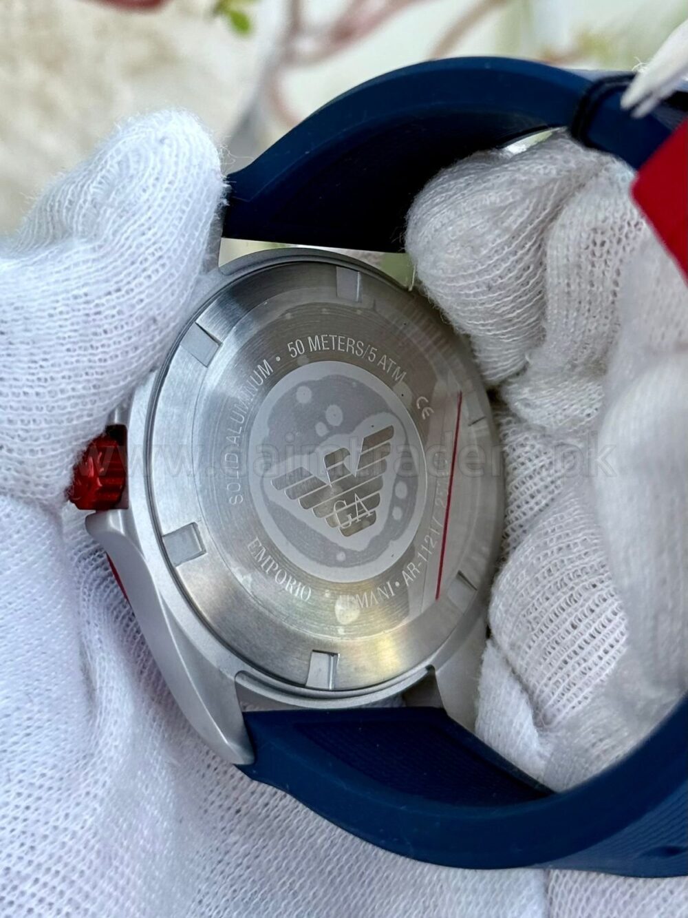 Emporio Armani AR11217 Blue Dial Red Bezel Blue Strap 40mm Quartz Mens – photo 3