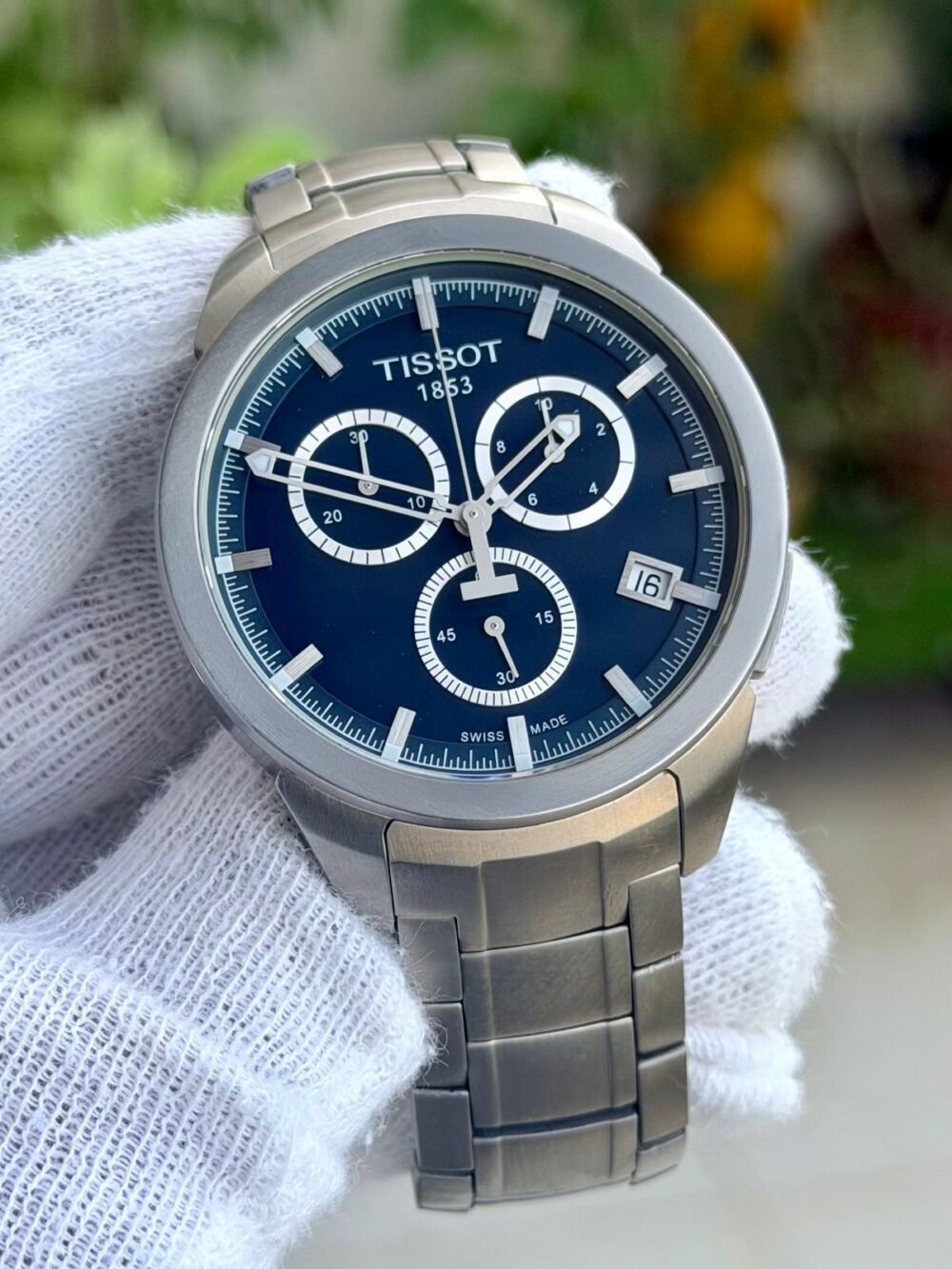 Tissot T-Sport Titanium Chronograph T069.417.44.041.00 Blue Dial 43mm Quartz Swiss Mens