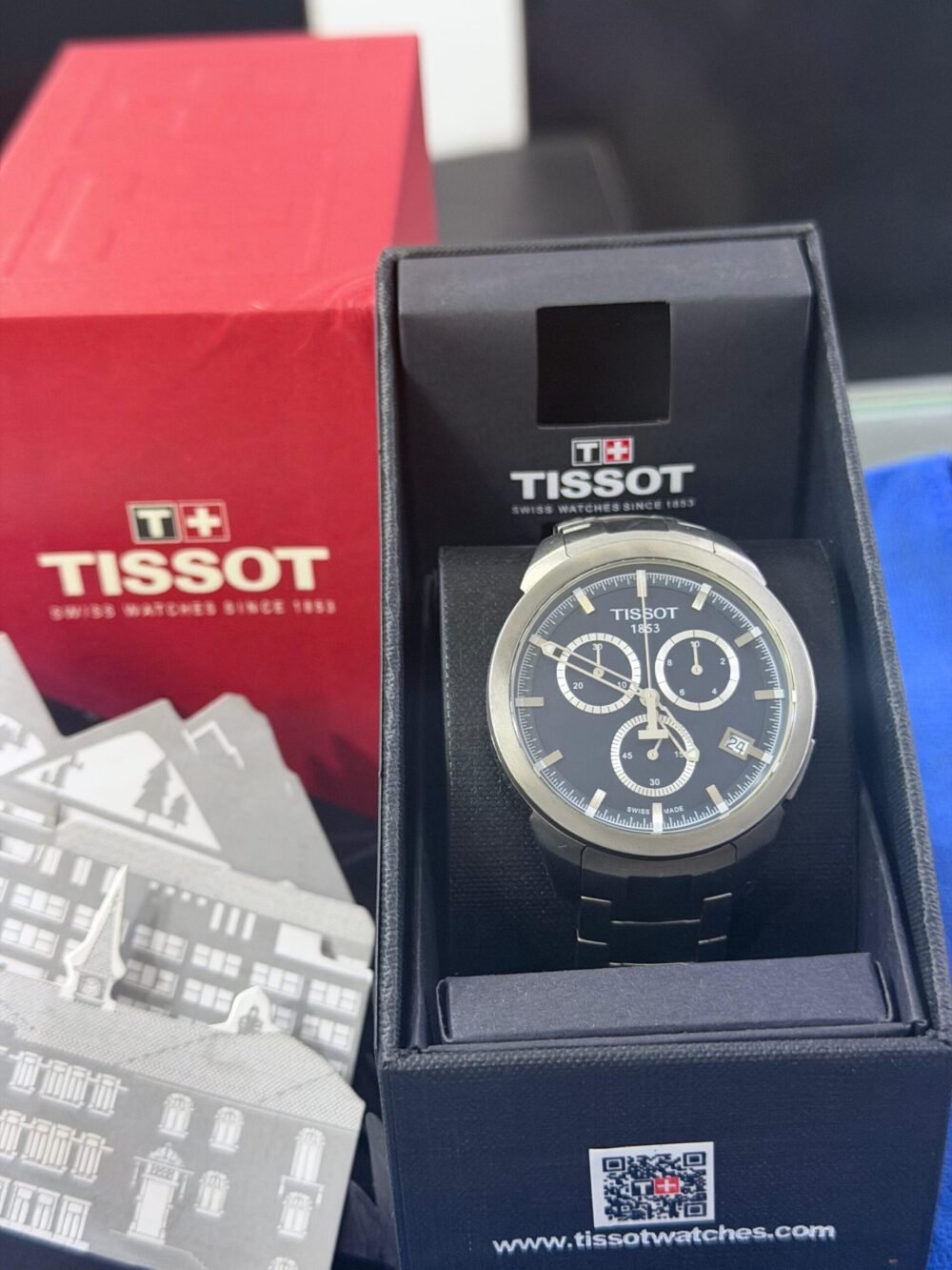 Tissot T-Sport Titanium Chronograph T069.417.44.041.00 Blue Dial 43mm Quartz Swiss Mens – photo 4