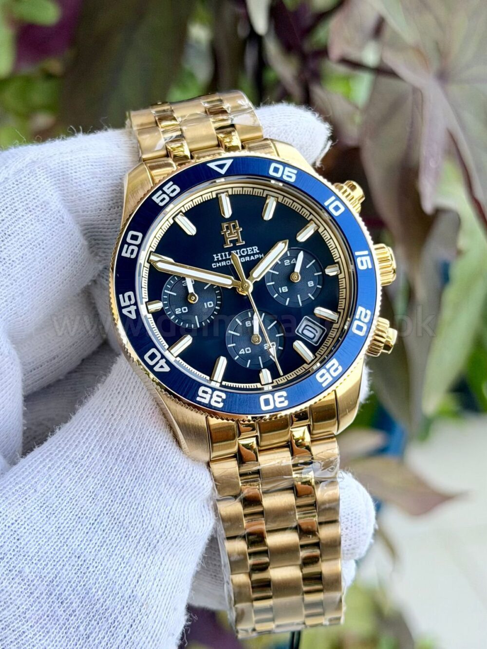 Tommy Hilfiger TH85 Chronograph 1792158 Blue Dial Gold-Tone 41mm Quartz Mens