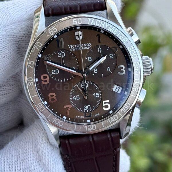Victorinox Classic Chronograph 241928 Brown Dial Quartz Swiss Mens