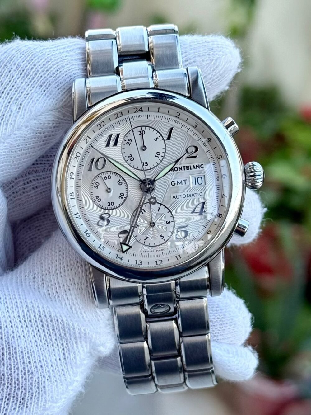 MONTBLANC Star GMT Chronograph 7067 XL Silver Dial Automatic Swiss Mens