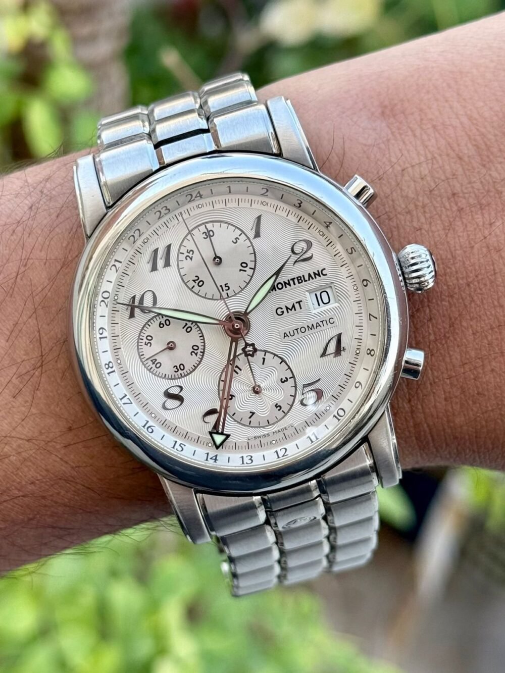 MONTBLANC Star GMT Chronograph 7067 XL Silver Dial Automatic Swiss Mens – photo 2