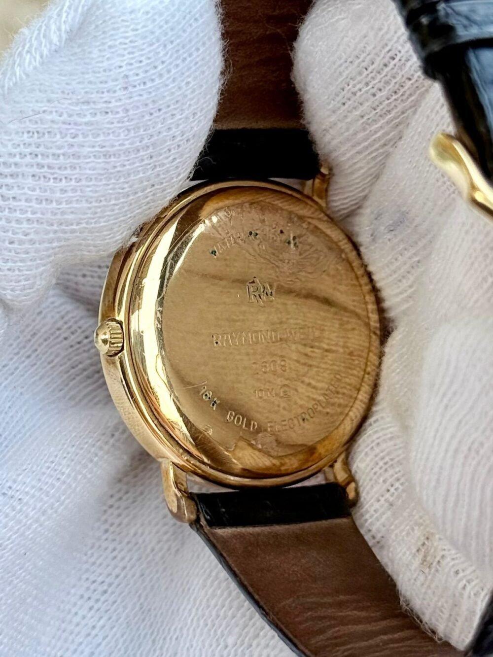 Raymond Weil 2809 Black Dial 18k Gold Plated 36mm Vintage Automatic Swiss Mens – photo 3