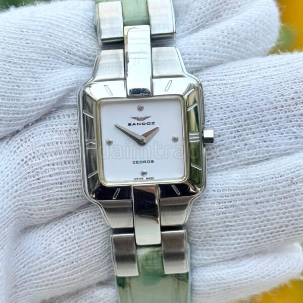 Sandoz Cedros 160.5 White Dial Steel 28mm Quartz Swiss Ladies