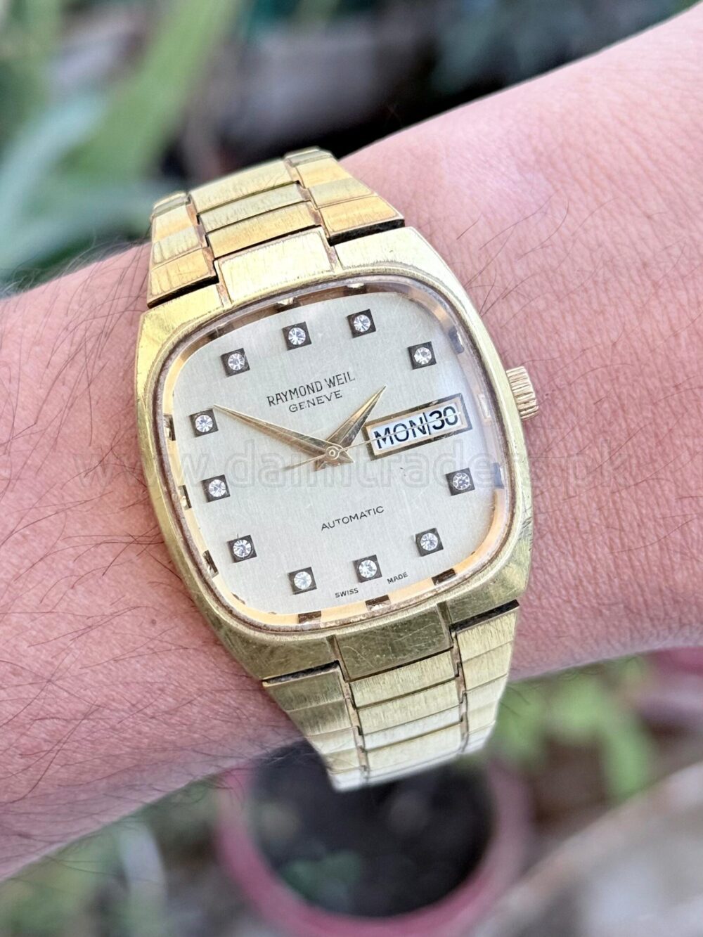 Raymond Weil 2723 Silver Diamond Dial Day-Date Gold Plated 38mm Automatic Swiss Mens – photo 2