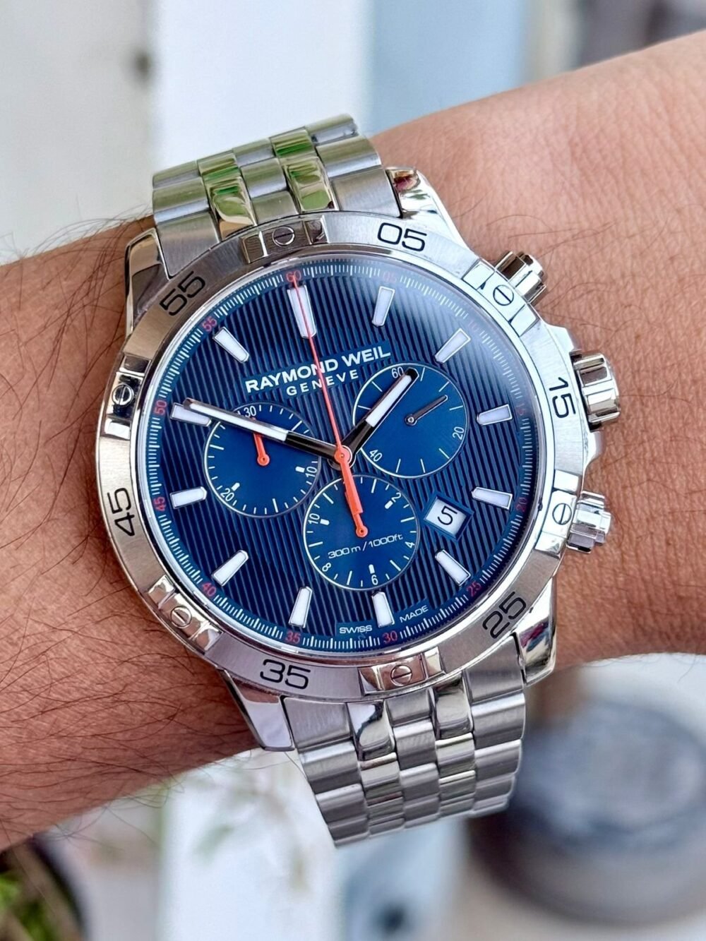 Raymond Weil Tango Chronograph 8560 Blue Dial Quartz Swiss Mens – photo 2